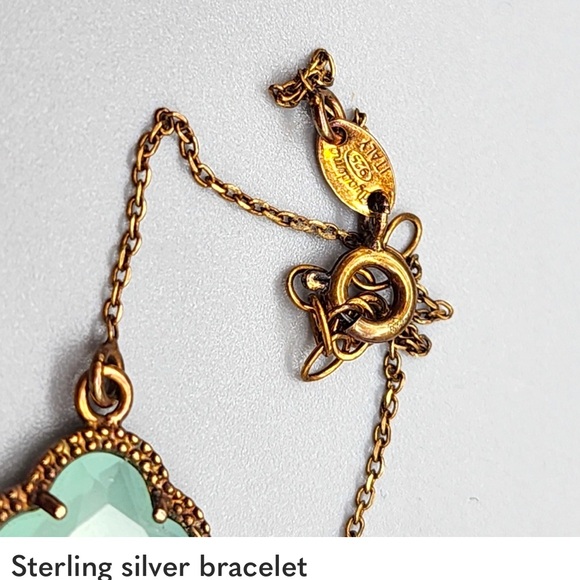 Vintage Italian Sterling 925 Gemstone Crystal Art Deco Style Delicate Bracelet - Picture 4 of 6